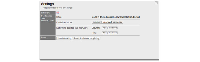 Symbaloo - setting