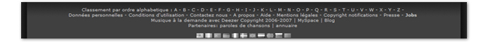 Deezer pied de page