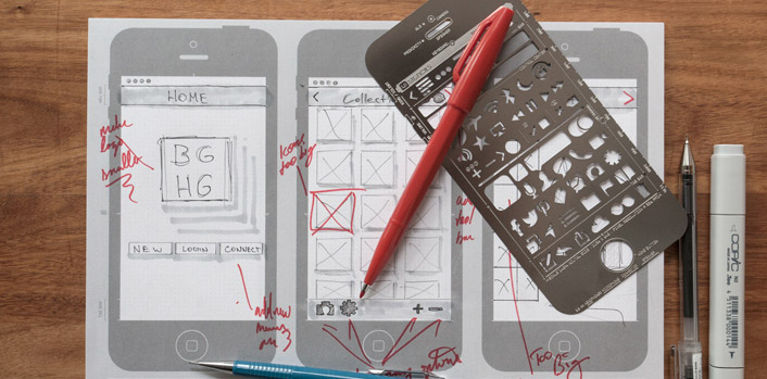 modele wireframe iphone